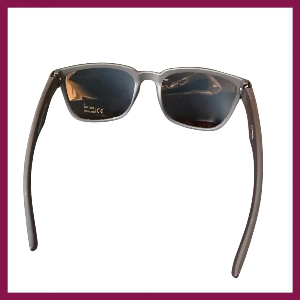 NWOT Matte Brown Square Mirrored‎ Sunglasses UV400 Protection with Case